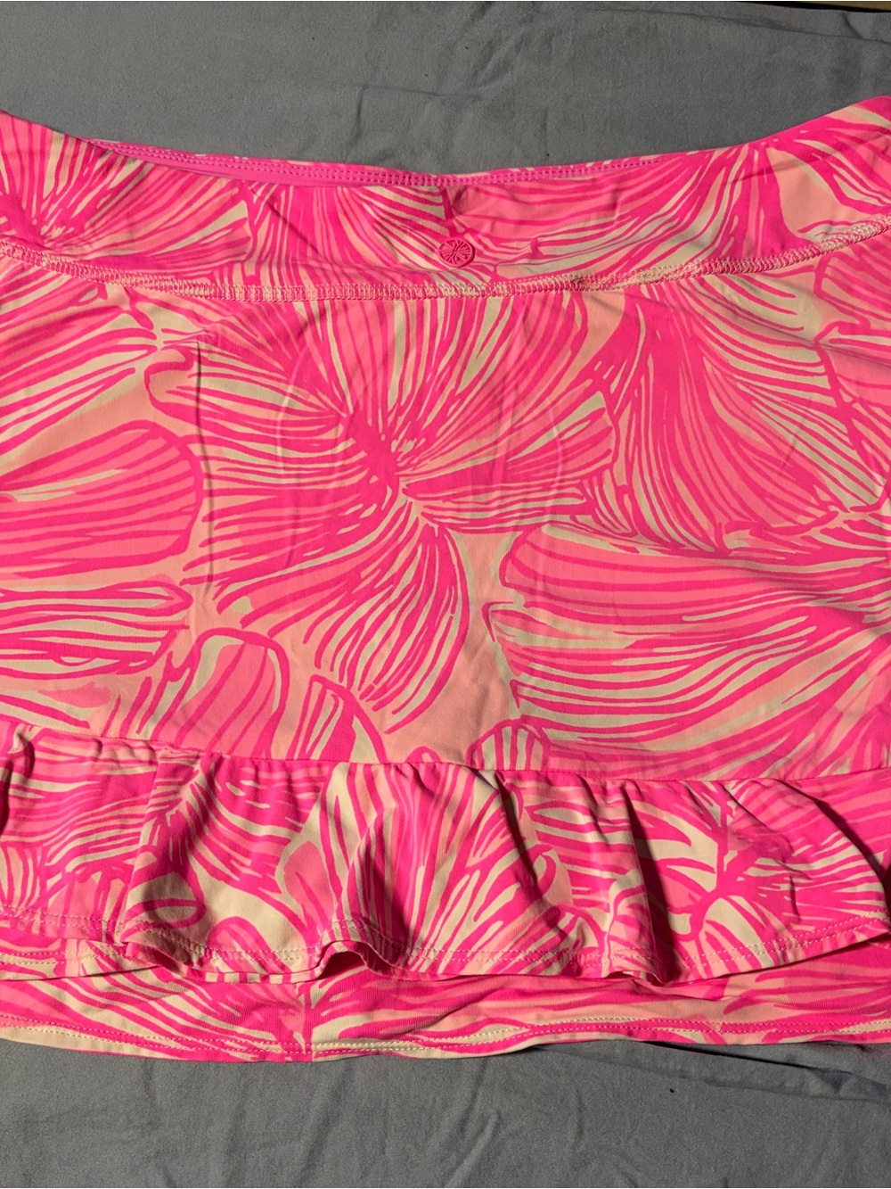 Women’s Lilly Pulitzer Luxletic  Pink Floral Ruffle Hem Skirt